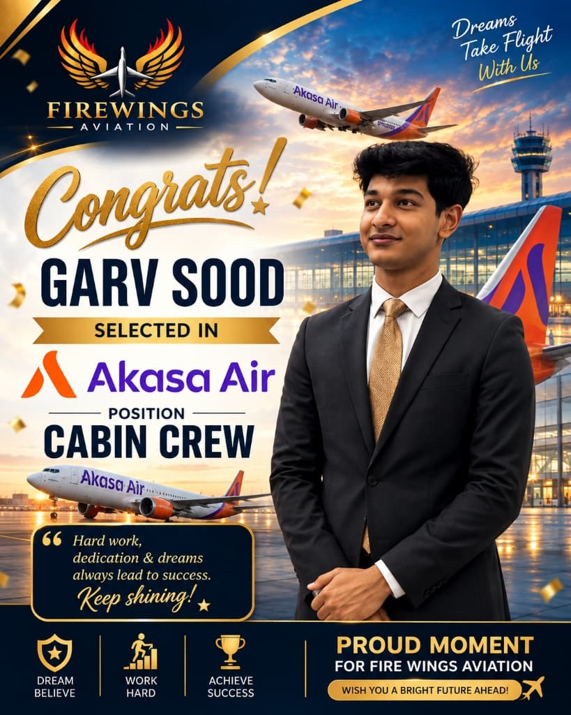 Garv Sood selected as Cabin Crew at Akasa Air