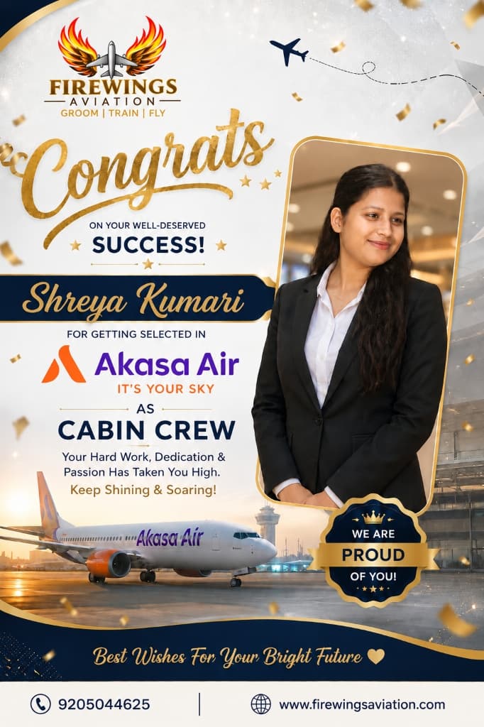 Shreya Kumari selected as Cabin Crew at Akasa Air