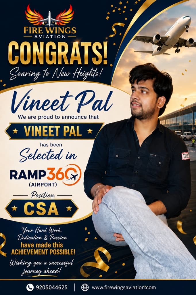 Vineet Pal selected as CSA at Ramp 360 (Airport)